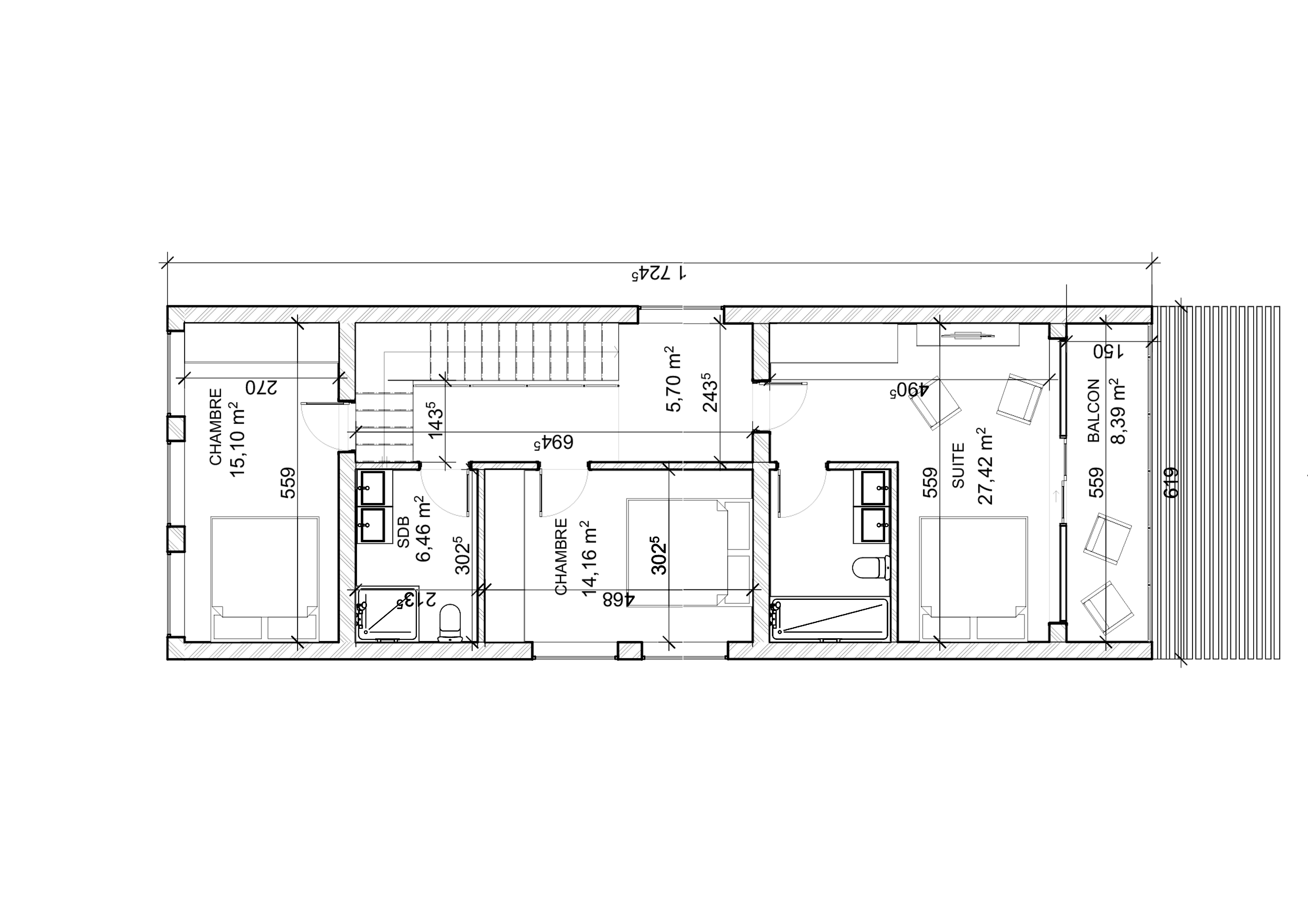 Maison Sagna — plan du premier étage