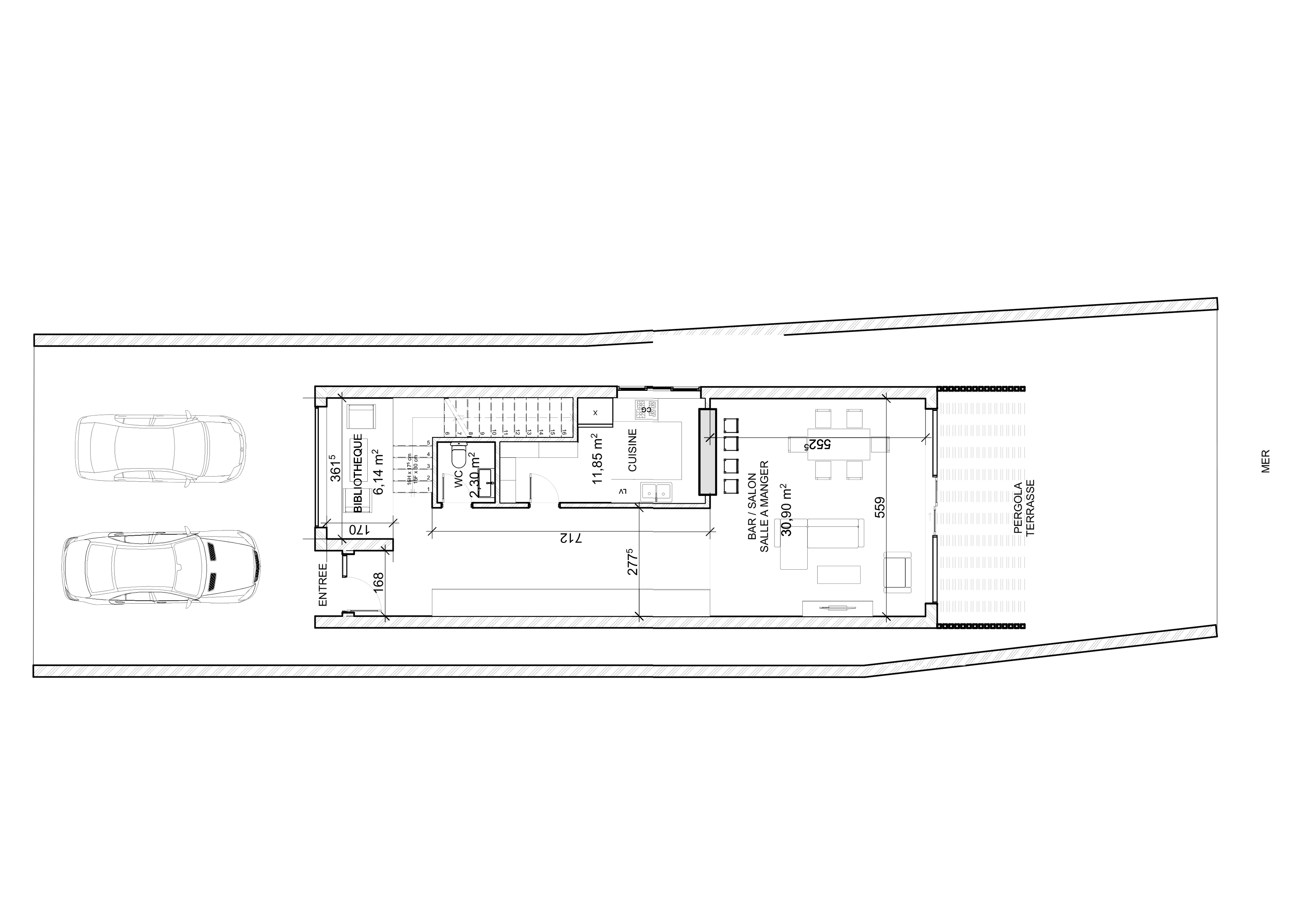 Maison Sagna — plan du rez-de-chaussée
